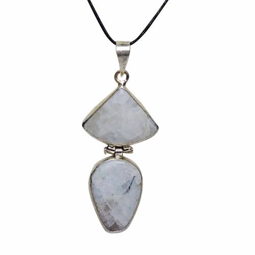 Avika Natural Energized Rainbow Moonstone Double Pendant