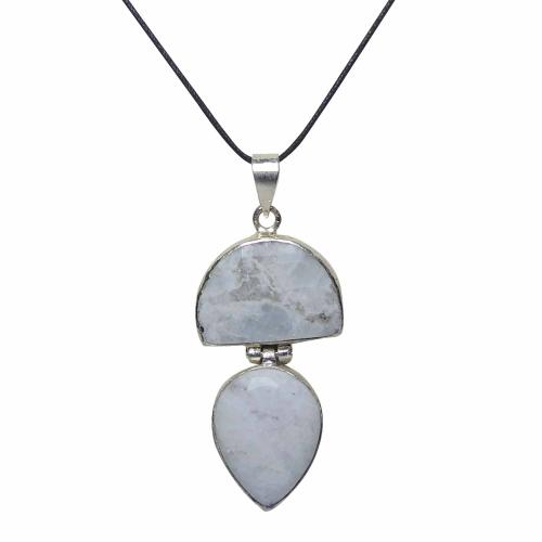 Avika Natural Rainbow Energized Moonstone Double Pendant 1