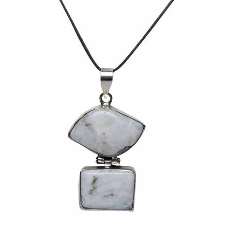 Avika Natural Rainbow Moonstone Double Pendant Art-1