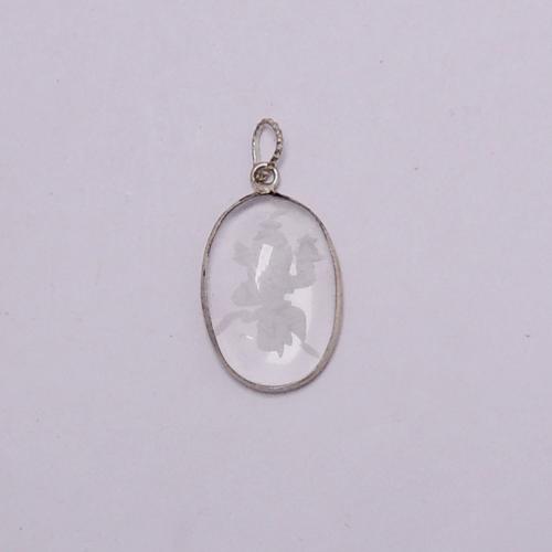 Avika Natural Clear Quartz Hanuman Pendant