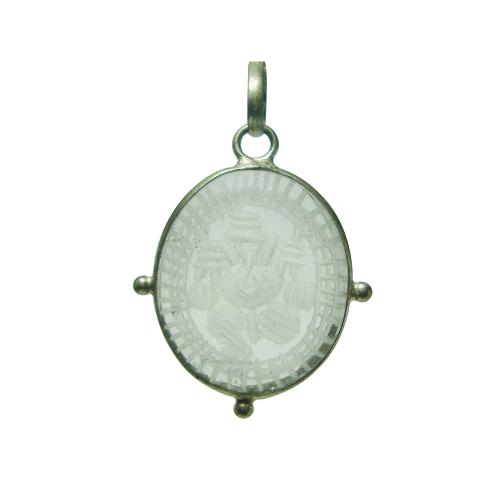 Avika Special Ganesha Pendant In Natural Clear Quartz