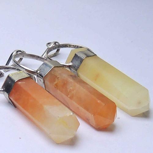 Avika Natural Yellow Quartz Double Point Pendant