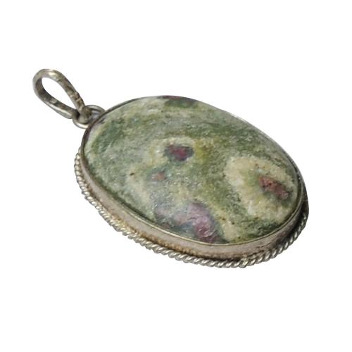 Avika Natural Ruby Zoisite Special Free Shape Pendant