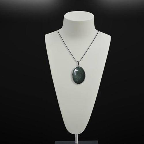 Avika Natural Bloodstone (Heliotrope) Oval Cabochon Pendant