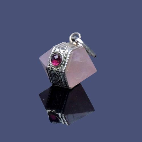 Avika Double Point Rose Quartz Point Pendant for Love