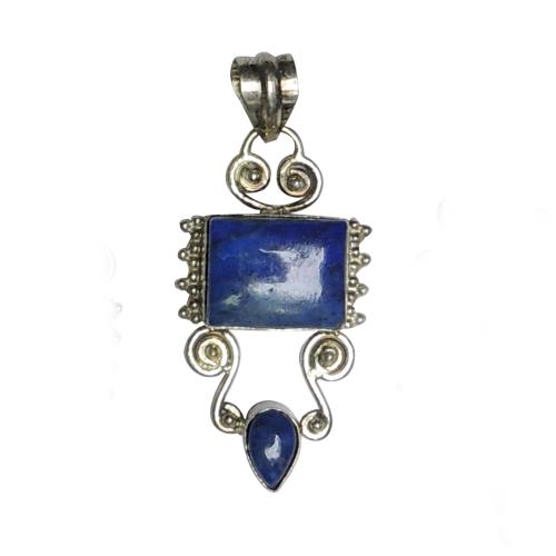 Avika Lapis Lazuli Metal Lapis Lazuli Crystal Pendant