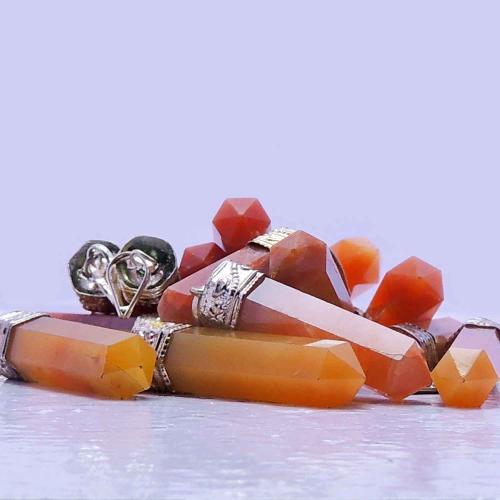 Avika Natural Energized Red aventurine Point Pendant