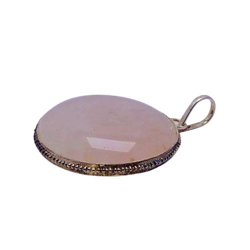 Avika Natural Rose Quartz Round Pendant