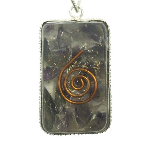 Avika Natural Energized Orgonite Amethyst with copper wire pendant