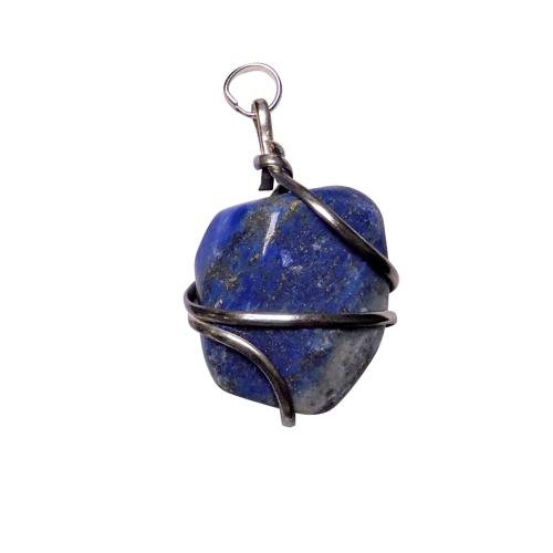 Avika Natural Energized Lapis Lazuli Wrapped Tumble Pendant