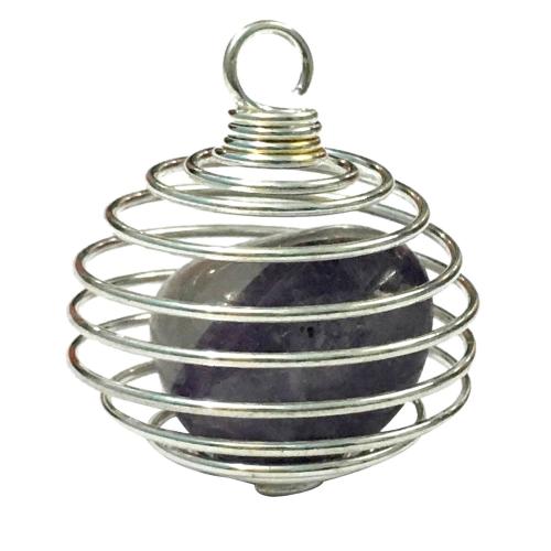 Avika Natural Energized Amethyst Spring Cage Pendant (pack of 1 pc)