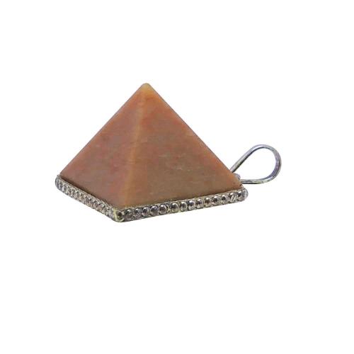 Avika Natural Energized Peach Moon Stone Pyramid Pendant