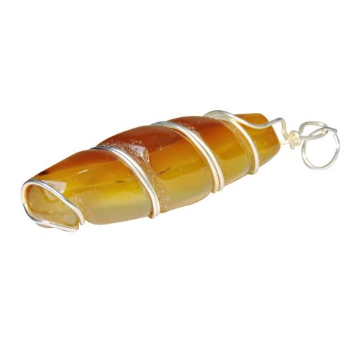 Avika Natural Yellow Onyx Damroo wrapped Pendant