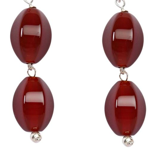 Avika Natural Carnelian Faceted Trendy II Semi-Precious Earring