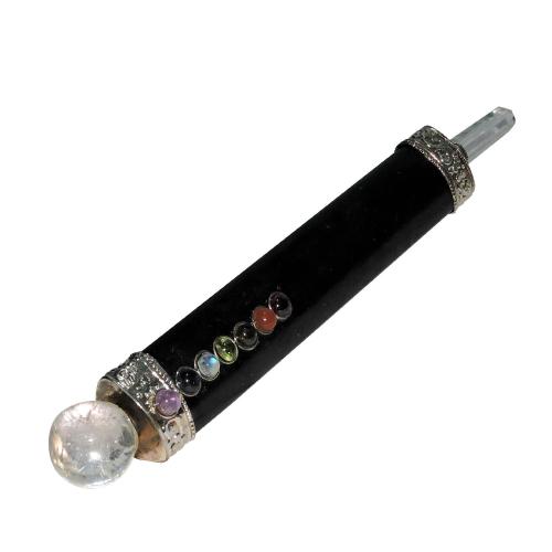 Avika Natural Seven Chakra Black Tourmaline Master Stick