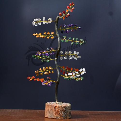 Avika Natural Multistone M-Seal Golden Wire Zig-Zag Tree (154 Dana)