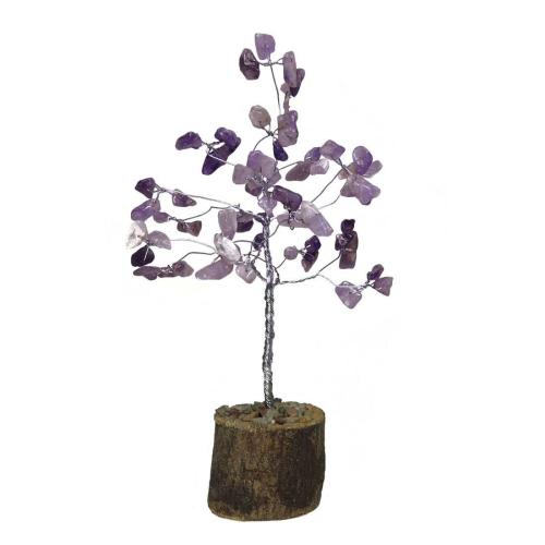 Avika Natural Energized Amethyst Small Crystal Tree with Silver Wire (100 Dana)