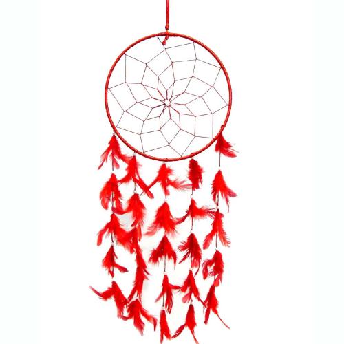 Avika Red Color Dream Catcher for Elements Energy Balancing in Home/Office/Shop (50 cm x 20 cm)