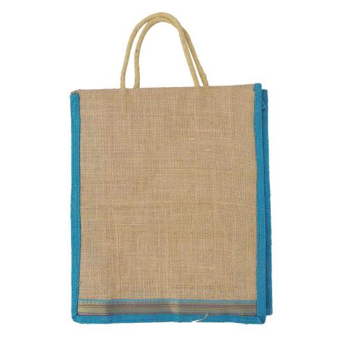 Avika Eco Friendly Naturally Processed Turquoise) Shoulder Shopping Carry Jute Bag  (Pack of 2 Bags)