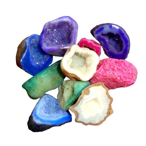 Avika Agate Dyed  Mixed Geodes (Set of 10 pc)