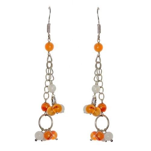 Avika Energized Carnelian and Moonstone Semi-Precious Earrings