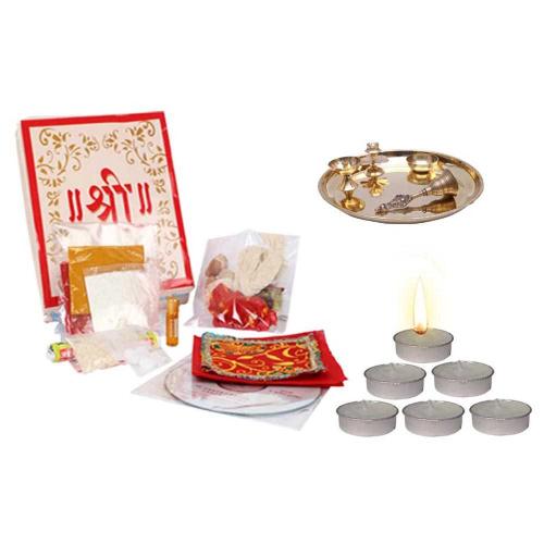 Avika Diwali Vedic Pooja Combo - Vedic Pooja Samagiri, Divine Candles  CPY