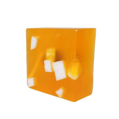 Avika Handmade Pure Herbal Glycerin Obsidian Crystal with Butter chunks Orange color Soap Bar