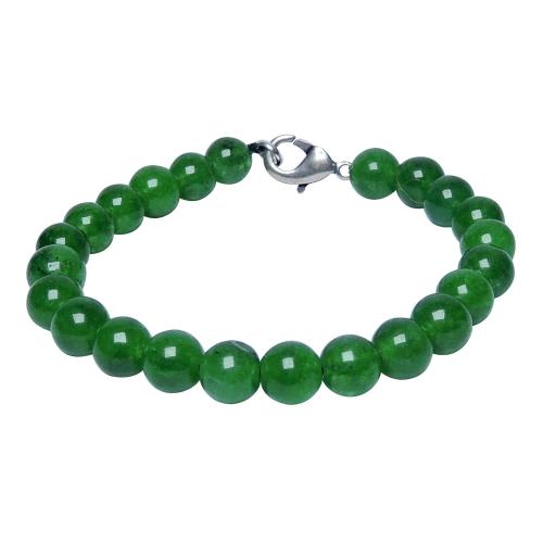 Avika Green Onyx Bead Bracelet with Hook Non-Stretchable (Pack of 1Pc)