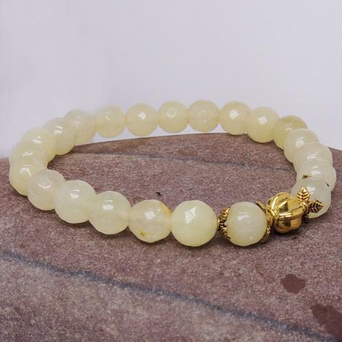 Avika Heat Processed Calcite 8 mm Bead Bracelet Designer 2 Color: Yellow, For Unisex