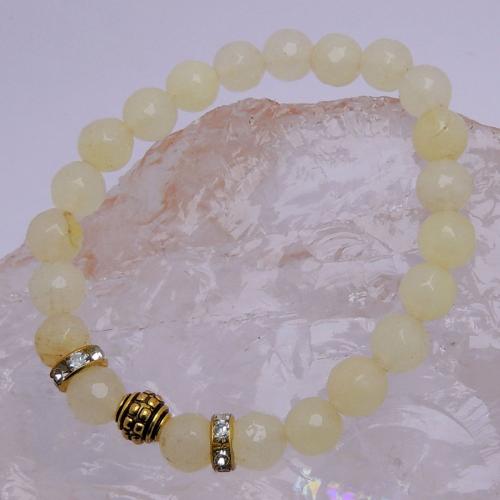 Avika Heat Processed Calcite 8 mm Bead Bracelet Designer 3 Color: Yellow, For Unisex