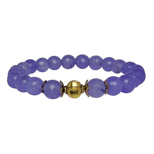 Avika Heat Processed Charoite 8 mm Bead Bracelet Designer 2 Color: Purple, For Unisex