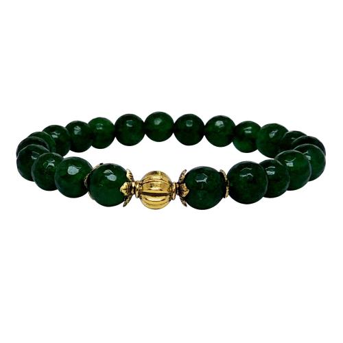 Avika Heat Processed Green Onyx 8 mm Bead Bracelet Designer 2 Color: Green, For Unisex