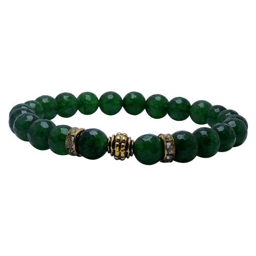 Avika Heat Processed Green Onyx 8 mm Bead Bracelet Designer 3 Color: Green, For Unisex