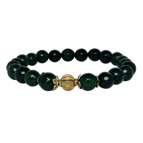 Avika Heat Processed Jade 8 mm Bead Bracelet Designer 2 Color: Green, For Unisex