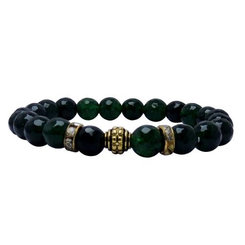 Avika Heat Processed Jade 8 mm Bead Bracelet Designer 3 Color: Green, For Unisex