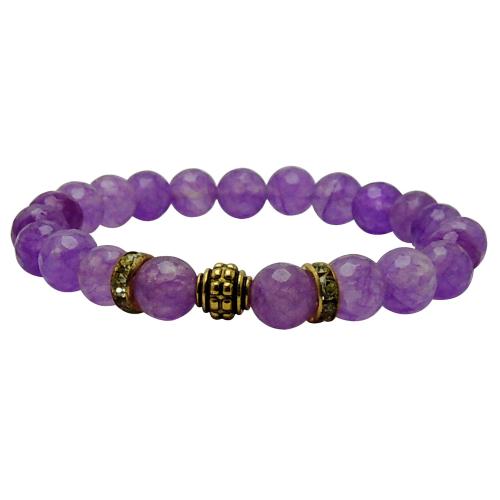 Avika Heat Processed Purpurite 8 mm Bead Bracelet Designer 3 Color: Purple, For Unisex