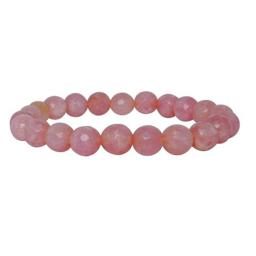 Avika Heat Processed Rhodochrosite 8 mm Bead Bracelet Designer 1 Color: Pink, For Unisex