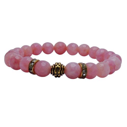 Avika Heat Processed Rhodochrosite 8 mm Bead Bracelet Designer 3 Color: Pink, For Unisex