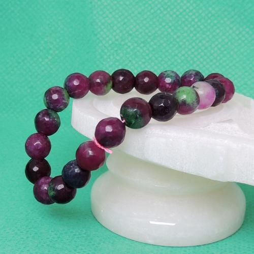 Avika Heat Processed Ruby Zoisite 8 mm Bead Bracelet Designer 1 Color: Multi color, For Unisex