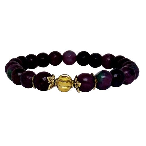 Avika Heat Processed Ruby Zoisite 8 mm Bead Bracelet Designer 2 Color: Multi color, For Unisex