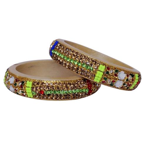 Avika Jaipur Typical Lac Jewellary Bangles Art 9 (set pf 2 pcs.)