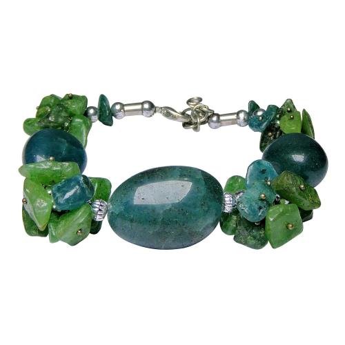 Avika Moss Agate Chip Tumble Bracelet (Pack of 1Pc)