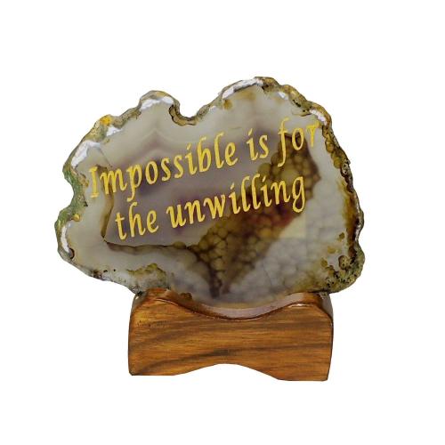 Avika Motivational Decorative Natural Agate Plate 3.5 Inch 