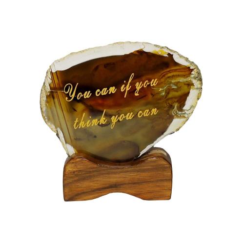 Avika Motivational Decorative Natural Agate Plate 3.5 Inch 