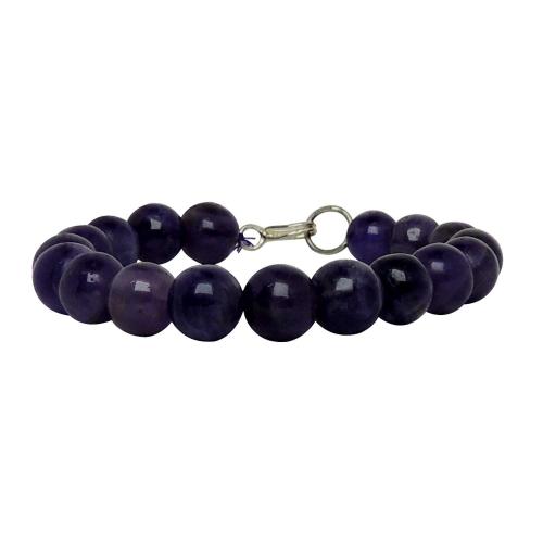 Avika Natural Amethyst 10 mm Beads Bracelet with Hook (Pack of 1Pc)