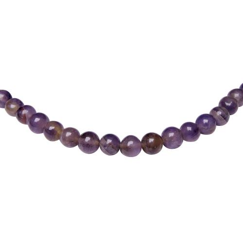 Avika Natural Amethyst Semi-precious Stone Mala for Brain (6 mm. Bead)