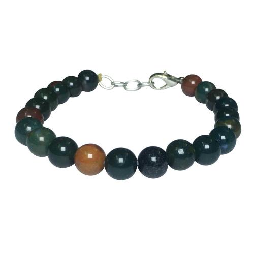 Avika Natural Bloodstone (Heliotrope) Beads Bracelet with Hook (Pack of 1Pc)