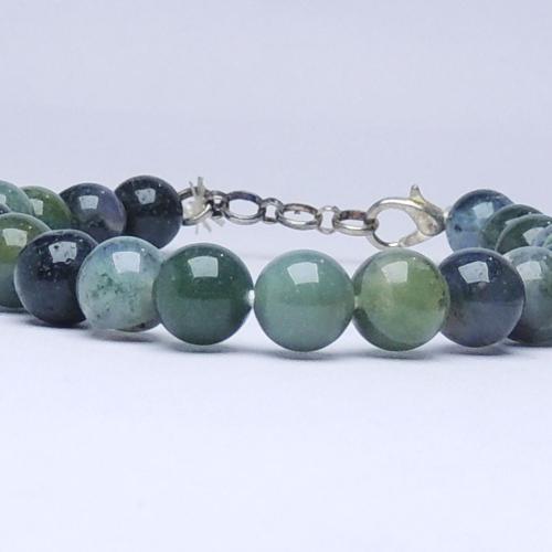 Avika Natural Bloodstone (Heliotrope) Beads Bracelet with Hook