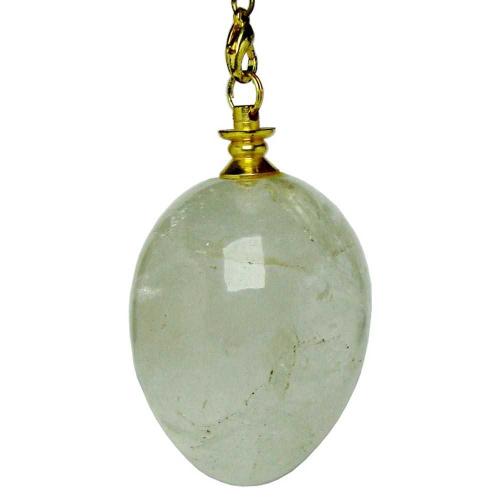 Avika Natural Clear Quartz Gemstone Egg Pendulum