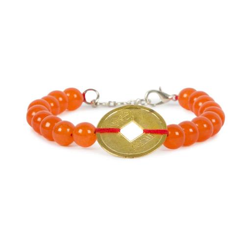Avika Natural Carnelian with Coin Bracelet For Confidance  Promotes Positive Life (Pack of 1 pc)